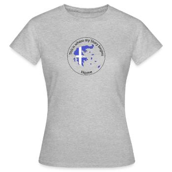 C’est là que mon histoire commence : Griechenland, Grèce - T-shirt Femme - gris chiné - Devant - AI Model Female 172 dark (172cm)