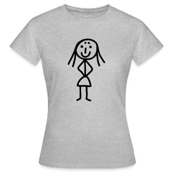 femme figure de bâton drôle - T-shirt Femme - gris chiné - Devant - AI Model Female 172 dark (172cm)