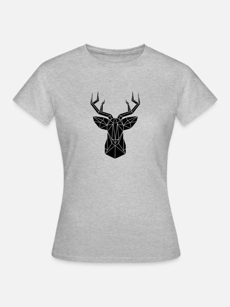 Hirsch - Frauen T-Shirt - Grau meliert