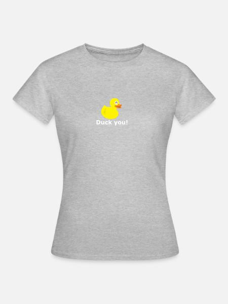 Ärger dich nicht Ente Duck you - Frauen T-Shirt - Grau meliert