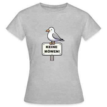 Freche Möwe auf Möwen Verbotsschild Schild Zeichen - Frauen T-Shirt - Grau meliert - Vorne - AI Model Female 172 dark (172cm)