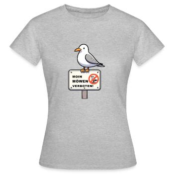 Freche Möwe auf Möwen Verbotsschild Schild Zeichen - Frauen T-Shirt - Grau meliert - Vorne - AI Model Female 172 dark (172cm)