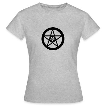 Double pentgramme - T-shirt Femme - gris chiné - Devant - AI Model Female 172 dark (172cm)