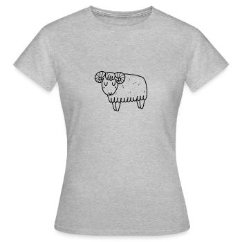 Schaf Islandschaf Widder Mufflon Schafbock - Frauen T-Shirt - Grau meliert - Vorne - AI Model Female 172 dark (172cm)