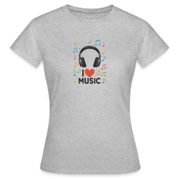 J’aime la musique - T-shirt Femme - gris chiné - Devant - AI Model Female 172 dark (172cm)
