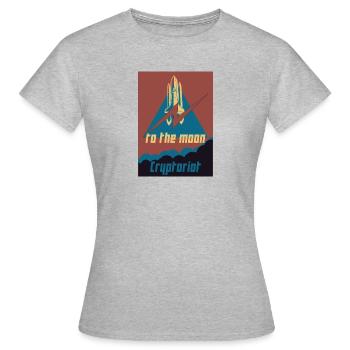 Cryptoriot - Frauen T-Shirt - Grau meliert - Vorne - AI Model Female 172 dark (172cm)