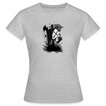 Guerrier des Templiers - T-shirt Femme - gris chiné - Devant - AI Model Female 172 dark (172cm)