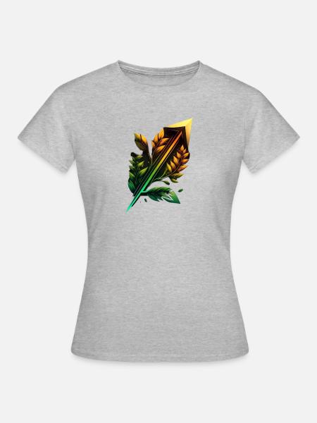 Feder 3 - Frauen T-Shirt - Grau meliert