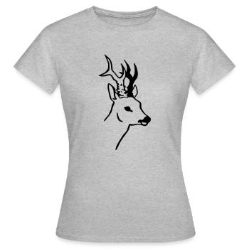 Chevreuil - T-shirt Femme - gris chiné - Devant - AI Model Female 172 dark (172cm)