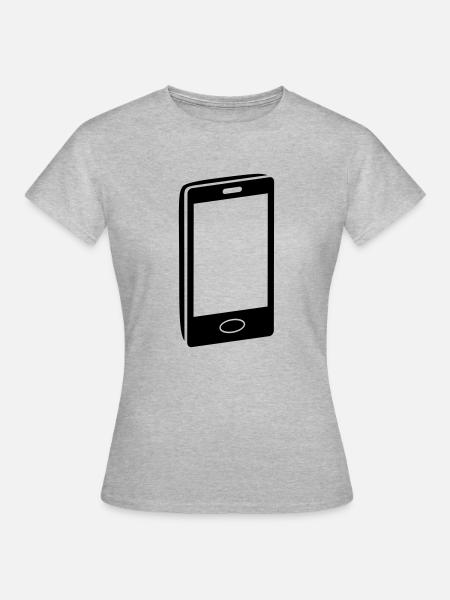 Handy symbol - Frauen T-Shirt - Grau meliert