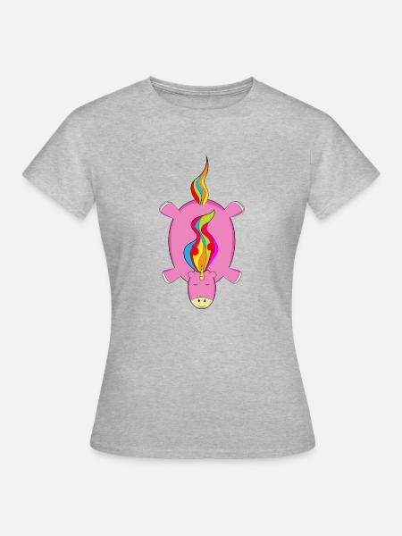 Einhorn - Frauen T-Shirt - Grau meliert