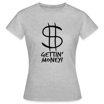 dollar gettin argent symbole signe argent riche argent - T-shirt Femme - gris chiné - Devant - AI Model Female 172 dark (172cm)