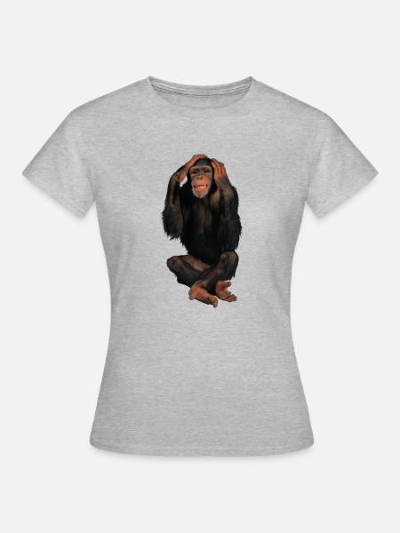 monkey - Frauen T-Shirt - Grau meliert