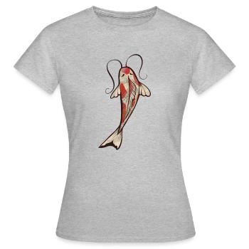 Koi - Frauen T-Shirt - Grau meliert - Vorne - AI Model Female 172 dark (172cm)