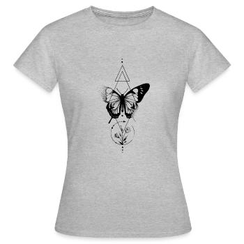 Papillon - T-shirt Femme - gris chiné - Devant - AI Model Female 172 dark (172cm)