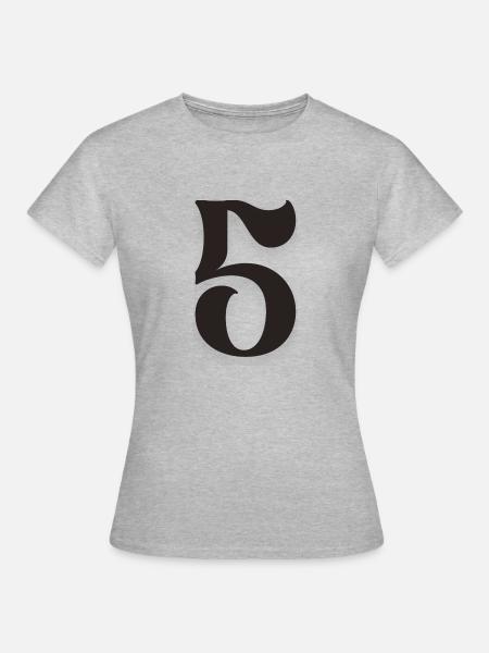 5 - Frauen T-Shirt - Grau meliert