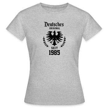 1985 - Geburtstag - Birthday - Geburt - Ehrentag - Frauen T-Shirt - Grau meliert - Vorne - AI Model Female 172 dark (172cm)