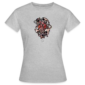 Heart-Parano - T-shirt Femme - gris chiné - Devant - AI Model Female 172 dark (172cm)