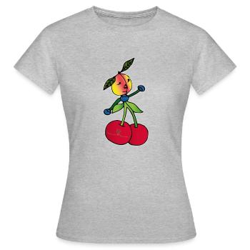 Tanzendes Obst - Frauen T-Shirt - Grau meliert - Vorne - AI Model Female 172 dark (172cm)