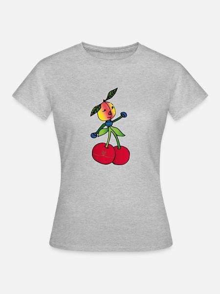 Tanzendes Obst - Frauen T-Shirt - Grau meliert