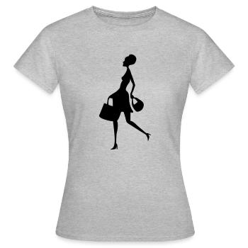 shopping - Women's T-Shirt - heather grey - Front - AI Model Female 172 dark (172cm)