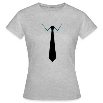 Cravate - T-shirt Femme - gris chiné - Devant - AI Model Female 172 dark (172cm)