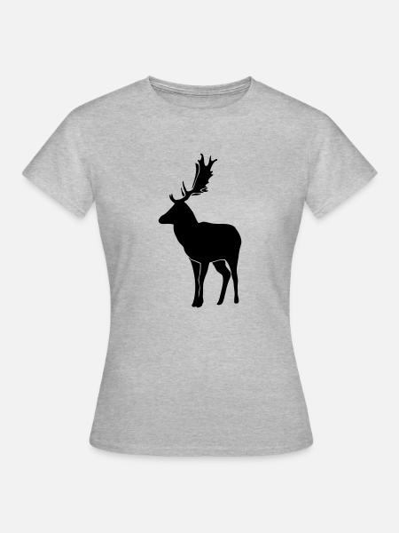 Hirsch - Frauen T-Shirt - Grau meliert