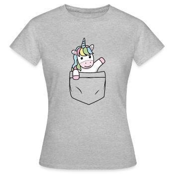 Une licorne dans votre poche - T-shirt Femme - gris chiné - Devant - AI Model Female 172 dark (172cm)