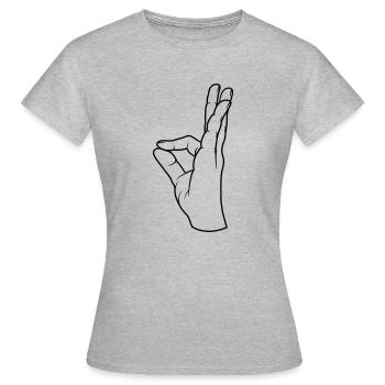 Geste de la main parfait très savoureux - T-shirt Femme - gris chiné - Devant - AI Model Female 172 dark (172cm)