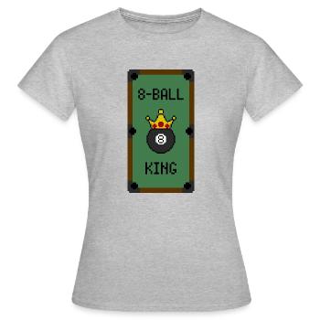 Retro 8-Bit 8-Ball King (Table) - Women's T-Shirt - heather grey - Front - AI Model Female 172 dark (172cm)