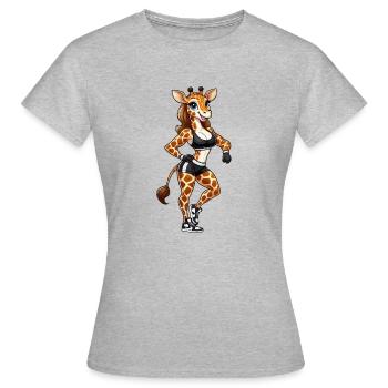 Gym Giraffe Babe 2 - Women's T-Shirt - heather grey - Front - AI Model Female 172 dark (172cm)