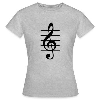 treble clef - Women's T-Shirt - heather grey - Front - AI Model Female 172 dark (172cm)