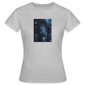 CastleMirrorSkulls - Frauen T-Shirt - Grau meliert - Vorne - AI Model Female 172 dark (172cm)