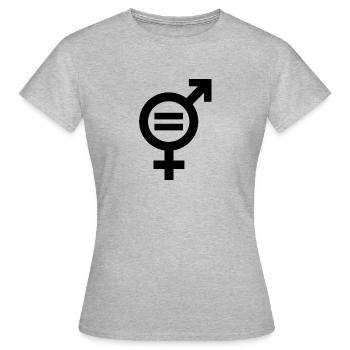 Gender Equality Symbol Emanzipation Gleichstellung - Frauen T-Shirt - Grau meliert - Vorne - AI Model Female 172 dark (172cm)