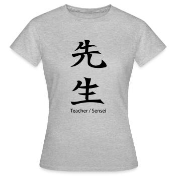 Kanji Sensei - Frauen T-Shirt - Grau meliert - Vorne - AI Model Female 172 dark (172cm)