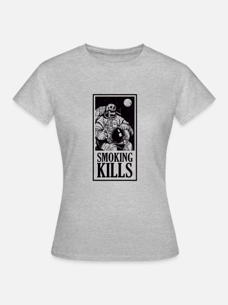 Smoking Kills - Frauen T-Shirt - Grau meliert