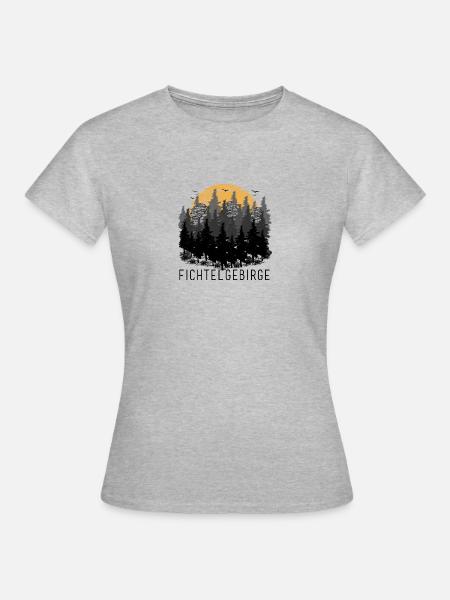 3 frères dans la forêt du coucher du soleil de Fichtelgebirge - T-shirt Femme - gris chiné