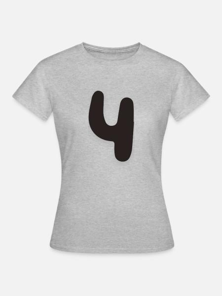 4 - Frauen T-Shirt - Grau meliert
