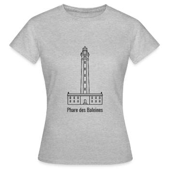 Phare des Baleines - île de Ré - 17 - T-shirt Femme - gris chiné - Devant - AI Model Female 172 dark (172cm)