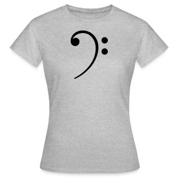 Musik Note, Bassschlüssel, Chor, Band, Klassik - Frauen T-Shirt - Grau meliert - Vorne - AI Model Female 172 dark (172cm)