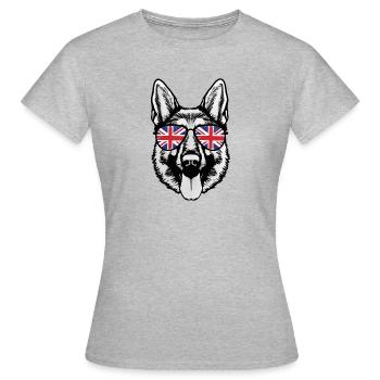 Polizist mit Sonnenbrille mit britischer Flagge - Frauen T-Shirt - Grau meliert - Vorne - AI Model Female 172 dark (172cm)