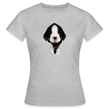 Visage de chiot - T-shirt Femme - gris chiné - Devant - AI Model Female 172 dark (172cm)