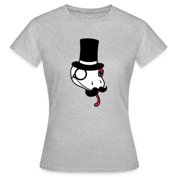 tête monsieur monsieur messieurs cylindre riche monocle bri - T-shirt Femme - gris chiné - Devant - AI Model Female 172 dark (172cm)