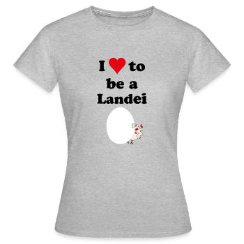 landei - Frauen T-Shirt - Grau meliert - Vorne - AI Model Female 172 dark (172cm)