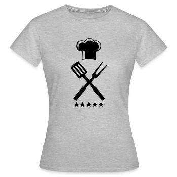 Cuisine couverts 5 étoiles - T-shirt Femme - gris chiné - Devant - AI Model Female 172 dark (172cm)
