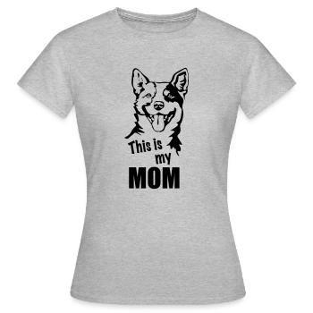 Cattle Dog MOM fuer hell - Frauen T-Shirt - Grau meliert - Vorne - AI Model Female 172 dark (172cm)