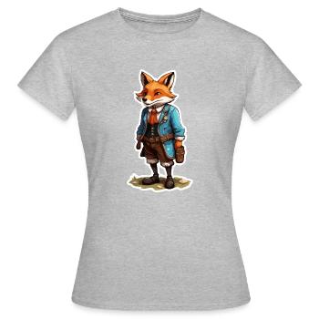 Lederhosen / Animal / Traditional costume / Tradition / Fox - Women's T-Shirt - heather grey - Front - AI Model Female 172 dark (172cm)