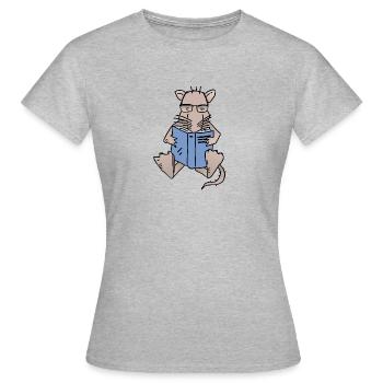 Leseratte - Frauen T-Shirt - Grau meliert - Vorne - AI Model Female 172 dark (172cm)
