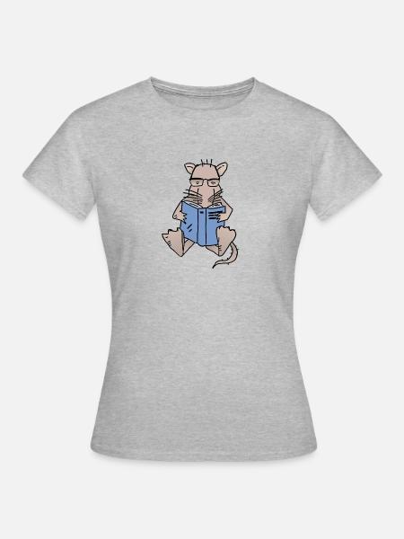 Leseratte - Frauen T-Shirt - Grau meliert