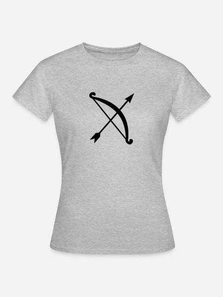 Pfeil und Bogen - Frauen T-Shirt - Grau meliert